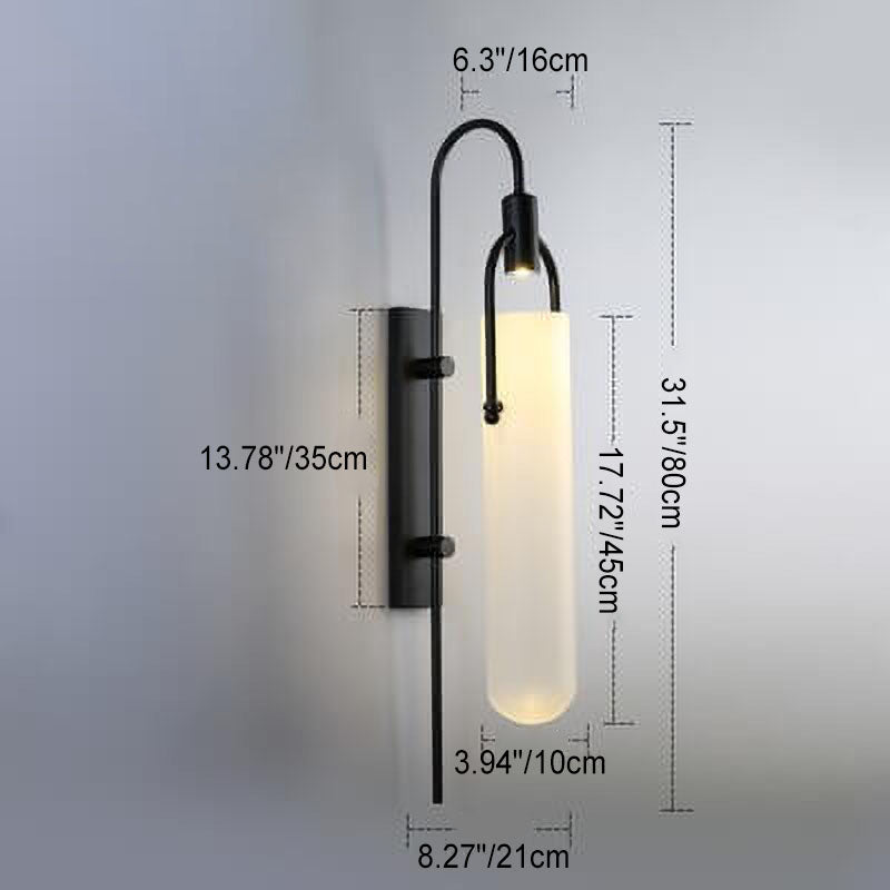Modern Wrought Iron Frosted Glass 1-Light Wall Sconce Lamp
