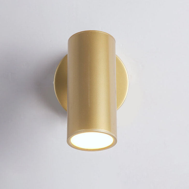 Applique Murale de Lecture à 1 Lumière avec Spot Cylindrique Plaqué de Simplicité Moderne 