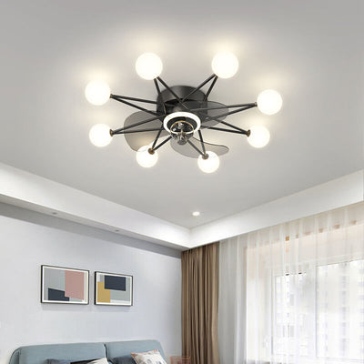 Modern Minimalist Creative Star LED Flush Mount Ceiling Fan Light
