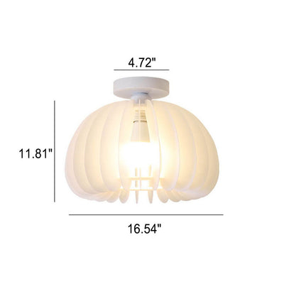 Modern Simple Pumpkin Shape Acrylic 1-Light Flush Mount Ceiling Light