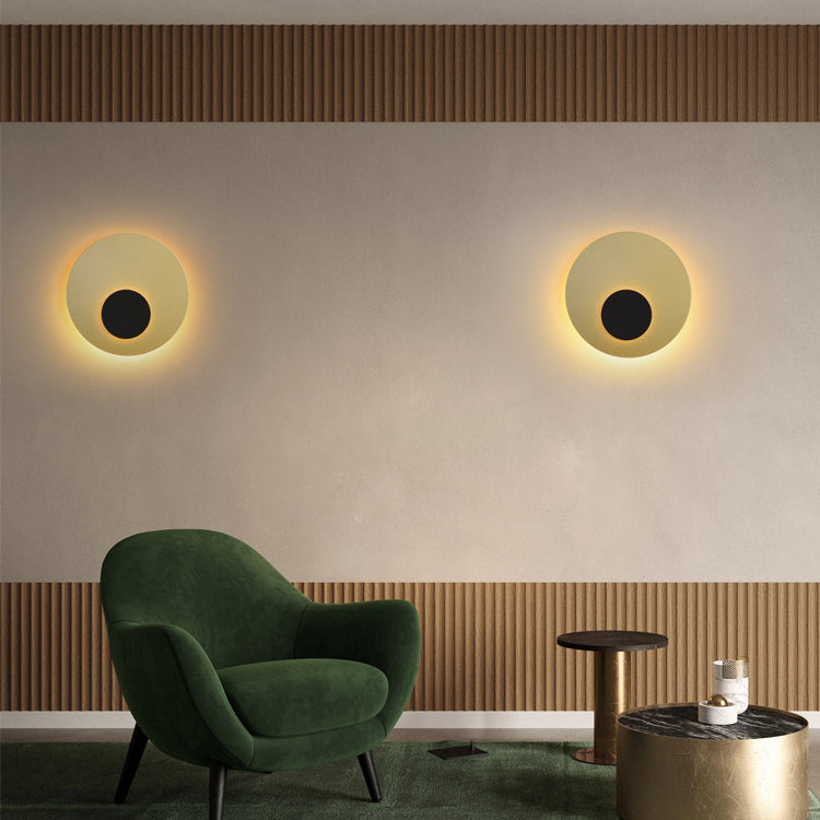 Moderne minimalistische Eisenrunde flache LED-Wandleuchte für das Schlafzimmer 