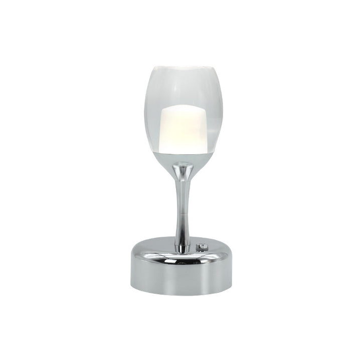 Lámpara de mesa LED con luz nocturna USB de hierro, acrílico y cromo estilo nórdico contemporáneo Wine para salón y dormitorio 