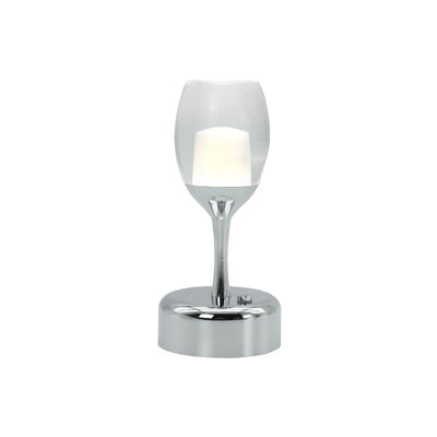 Vintage Wine Glass Chrome USB LED Night Light Table Lamp