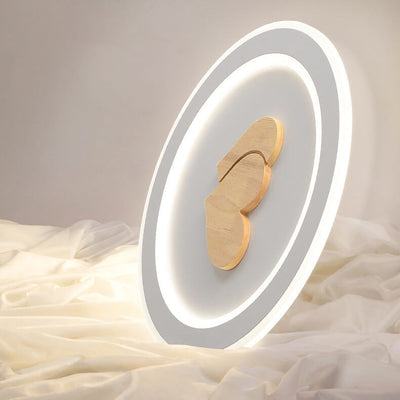 Moderne einfache LED-Einbauleuchte mit massivem Holzmuster 
