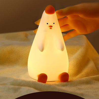 Kreative Cartoon Silikon Little Fat Chicken LED USB Pat Pat Nachtlicht Tischlampe 