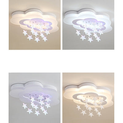 Nordic Creative Cloud Star LED Kids Flush Mount Ceiling Light