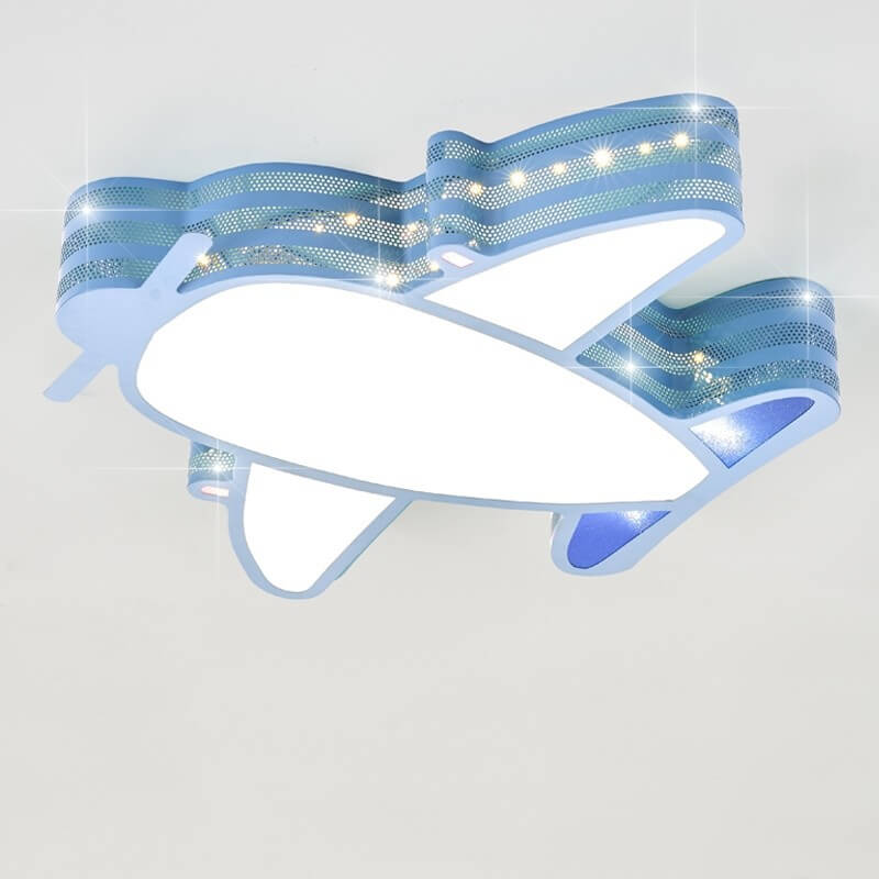 Creative Simplicity Airplane Acrylic LED Kids Flush Mount Ceiling Light