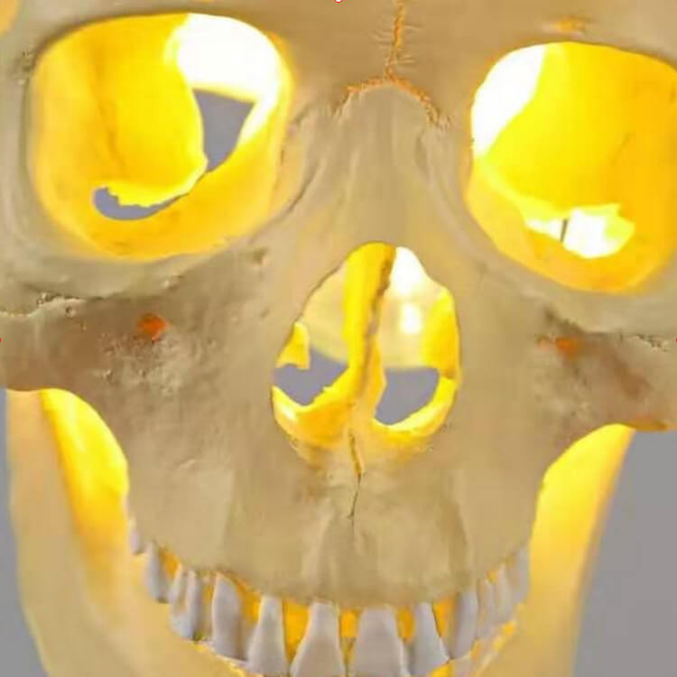 Moderne kreative Halloween-Pendelleuchte mit Totenkopf aus Kunstharz und Eisen, 1-flammig, für das Wohnzimmer 