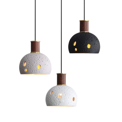 Nordic Vintage Resin Dome Brass 1-Light Pendant Light