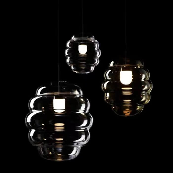 Modern Creative Shapes Clear Glass Metal 1-Light Pendant Light