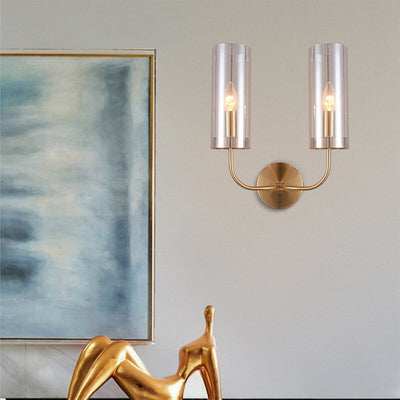 European Light Luxury Glass Iron 1/2-Light Wall Sconce Lamp