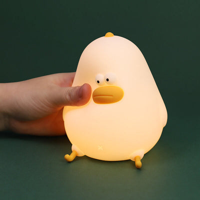 Lampe de table tactile LED en silicone en forme de petit poulet mignon et créatif 