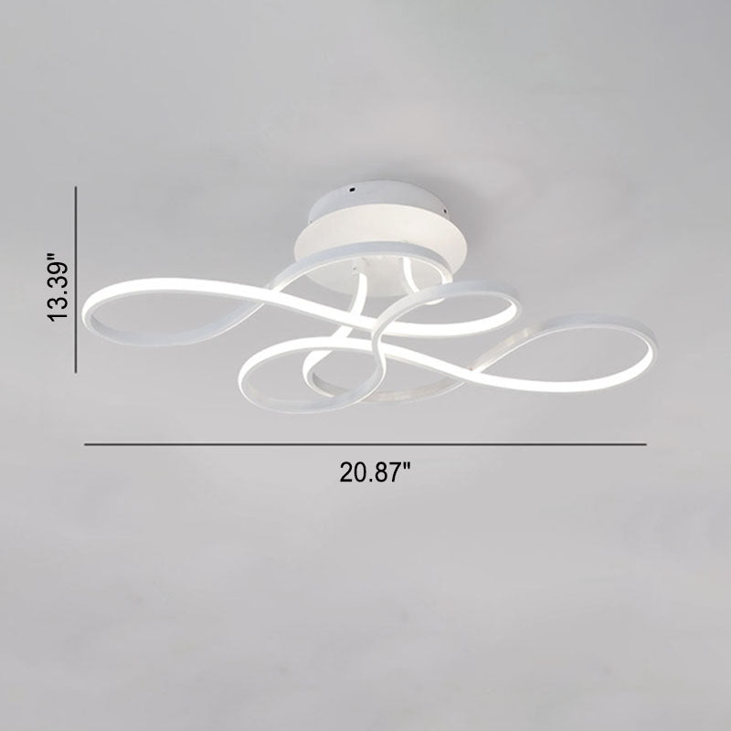 Modern Minimalist Aluminum Acrylic Line LED Flush Mount Ceiling Light