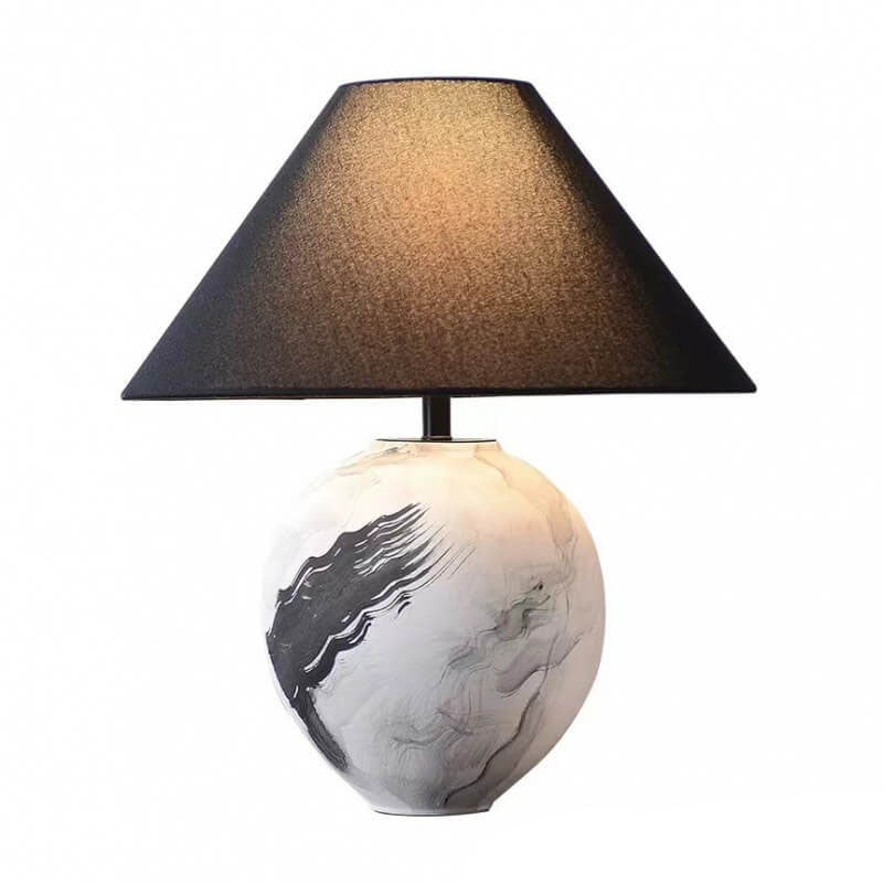 Lampe de table 1 lumière en céramique décorative avec abat-jour en tissu d&