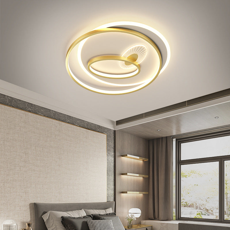 Creative Simple Circular Overlapping Dislocation Design LED Flush Mount Light