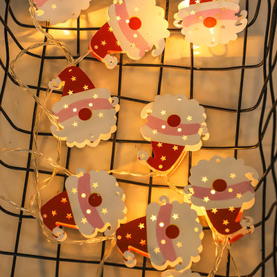 Guirlande lumineuse décorative de Noël Peinte cloches élan Boîte à piles LED Guirlande lumineuse 