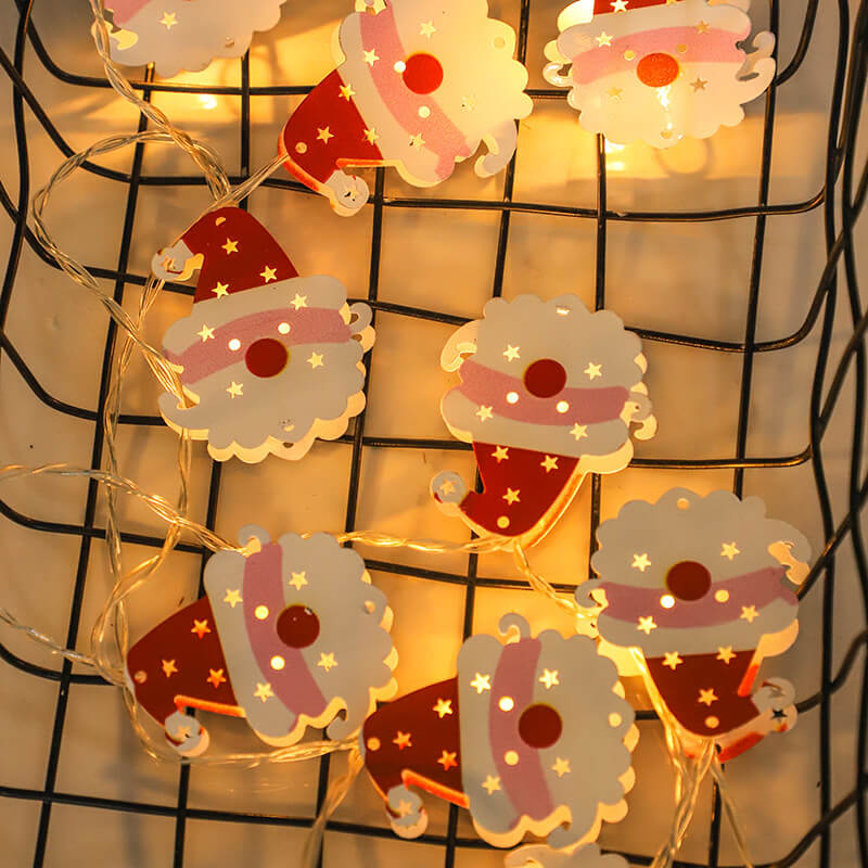 Guirlande lumineuse décorative de Noël Peinte cloches élan Boîte à piles LED Guirlande lumineuse 