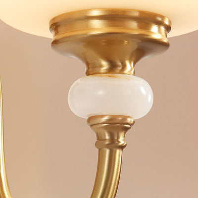 Europäische Luxus Jade Glas Messing Kegel Cup Shade 1/2 Licht Wandleuchte Lampe 