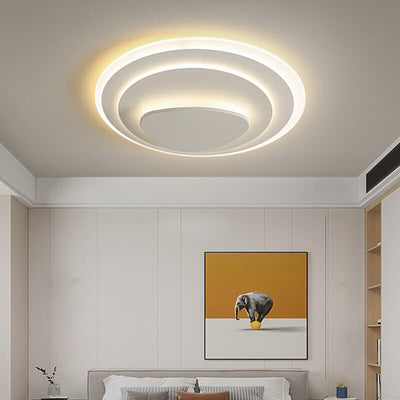 Nordic Simple Geometric Wrought Iron Acrylic LED Flush Mount Ceiling Light