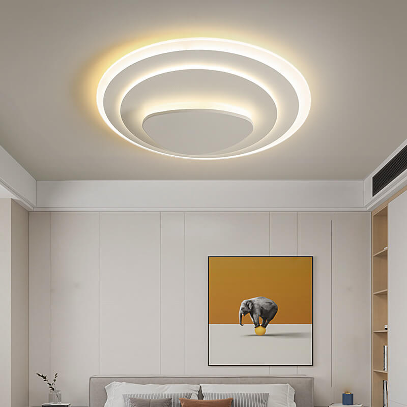 Nordic Simple Geometric Wrought Iron Acrylic LED Flush Mount Ceiling Light