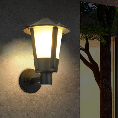 Lampe d'applique murale de patio à 1 lumière à colonne géométrique imperméable d'extérieur moderne 