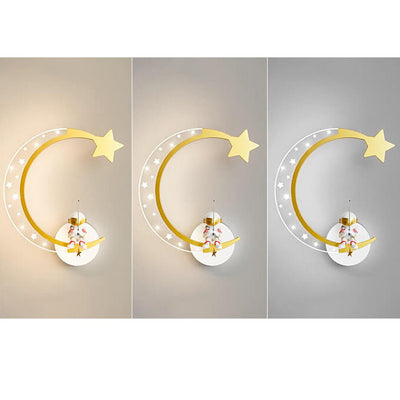 Kreative Cartoon Astronaut Star Moon Kids LED Wandleuchte Lampe