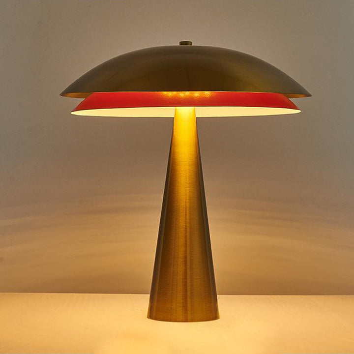 Contemporary Simplicity Iron Mushroom Shape 2-Light Table Lamp For Home Office
