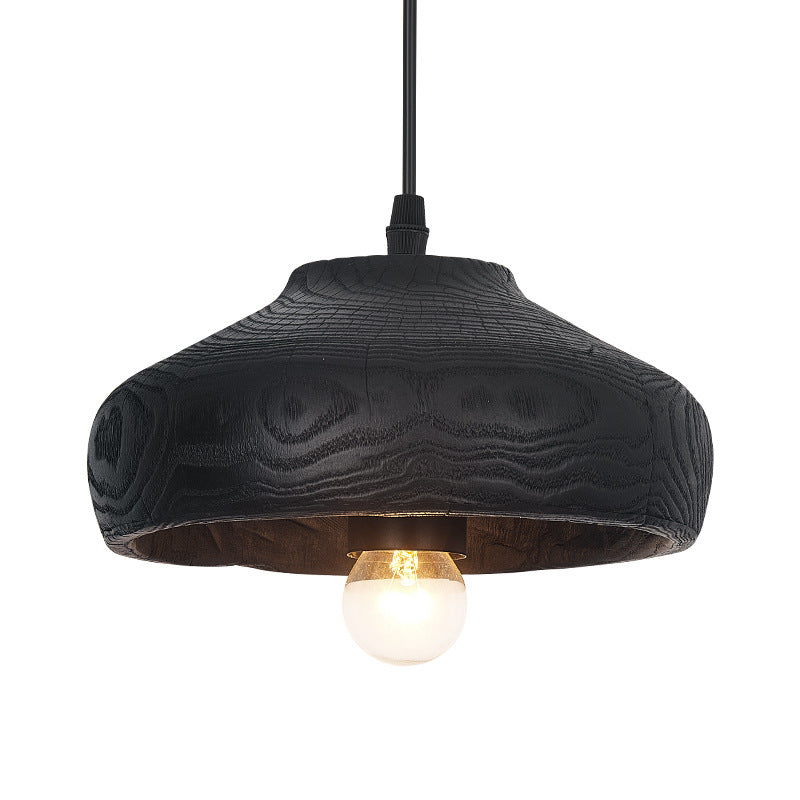 Nordic Vintage Black Dome Resin 1-Light Pendant Light