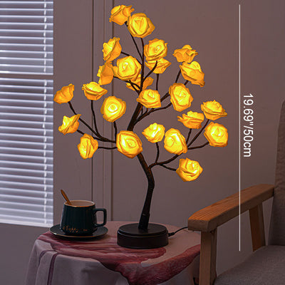 Árbol de simulación LED de rosa Árbol de decoración Lámpara de mesa 