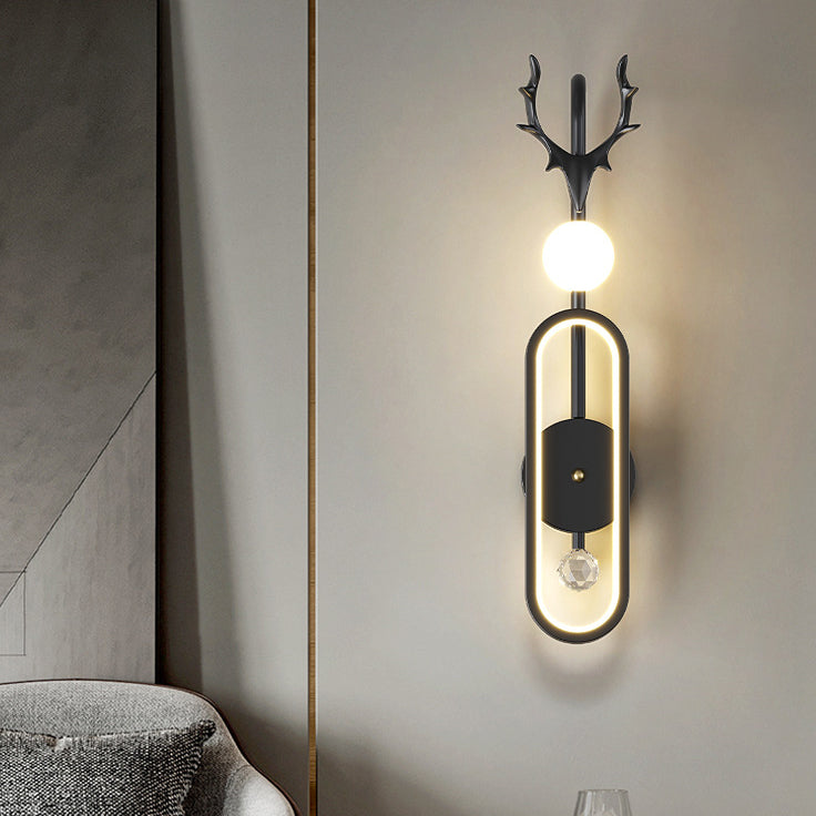 Nordic Light Luxury Geweih Kreis LED Wandleuchte 