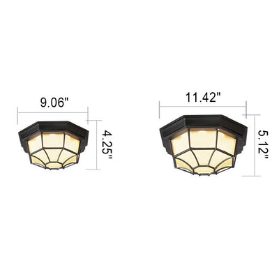 Outdoor Simple Round Octagon Aluminum Waterproof LED Flush Mount Ceiling Light