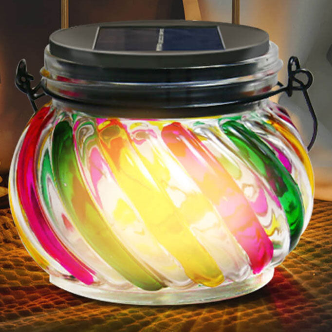 Bocal Arc-en-ciel Solaire Extérieur Étanche Décoratif pour Chemin de Patio 