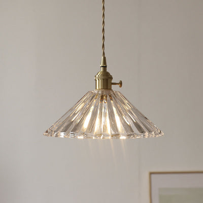 Nordische minimalistische Vintage 1-flammige Pendelleuchte aus klarem Messingglas 