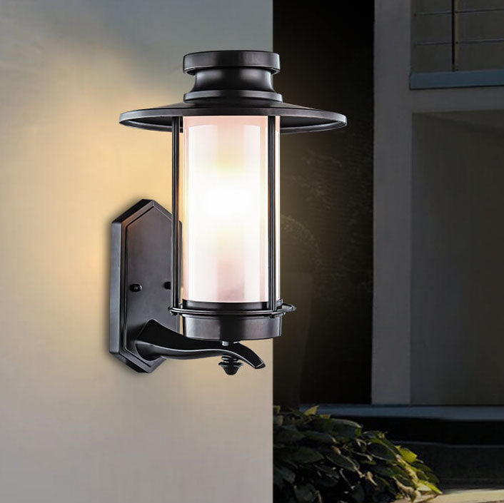 Modern Outdoor Waterproof Geometric Column 1-Light Patio Wall Sconce Lamp