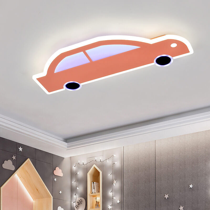 Cartoon Creative Car Shape Iron LED Flush Mount Ceiling Light