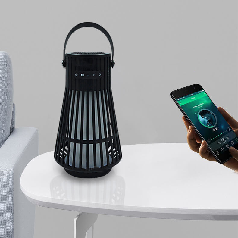 Waterproof Plastic Hollow Bar Lampshade LED Bluetooth Speaker Outdoor Lamp