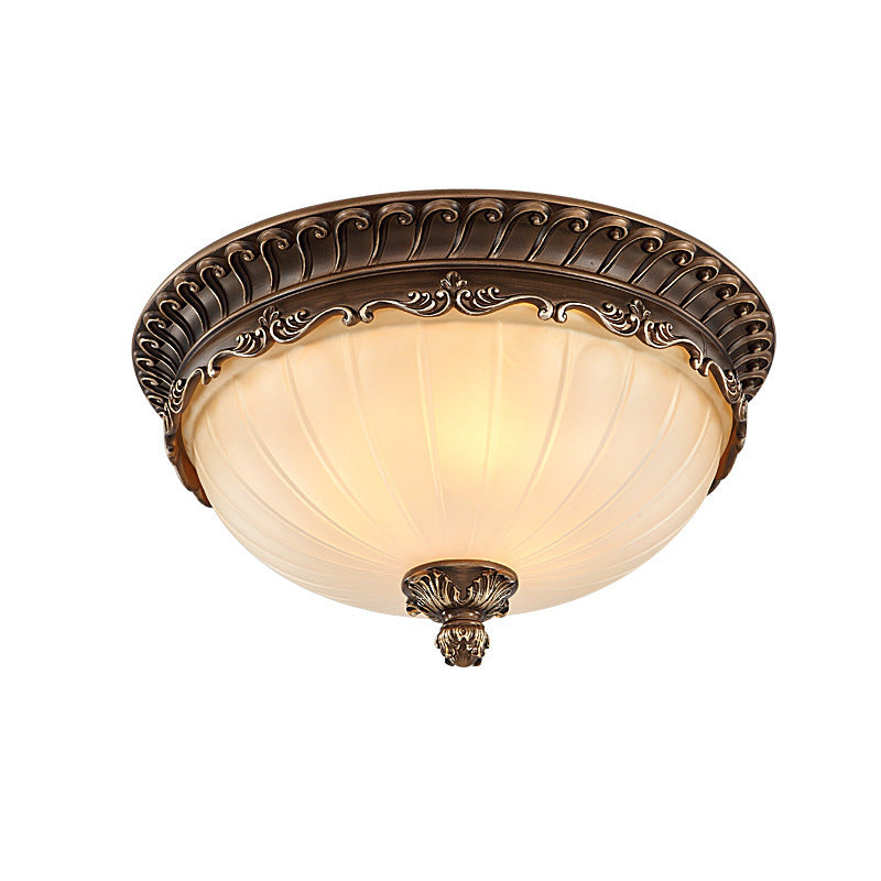 European Retro Light Luxury Resin Metal 3-Light Flush Mount Lighting