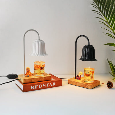 European Log Hardware Timing 1-Light Melting Wax Table Lamp