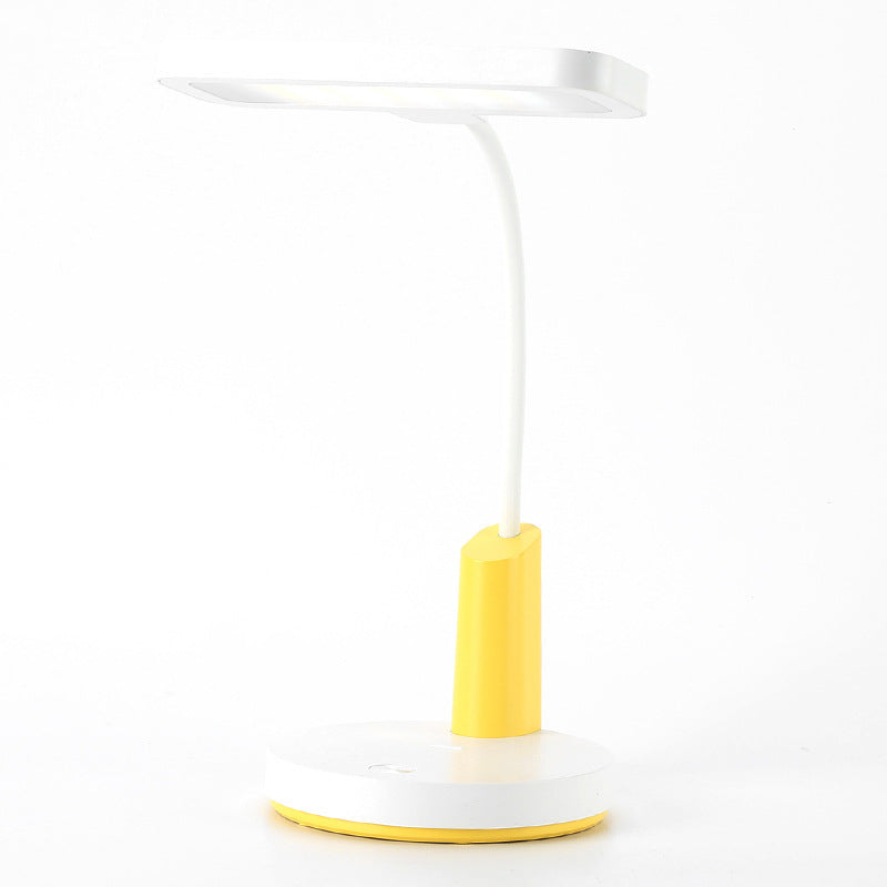 Modern Minimalist Plastic Long Shade Round Base Touch Charging LED Desk Lamp for Bedroom