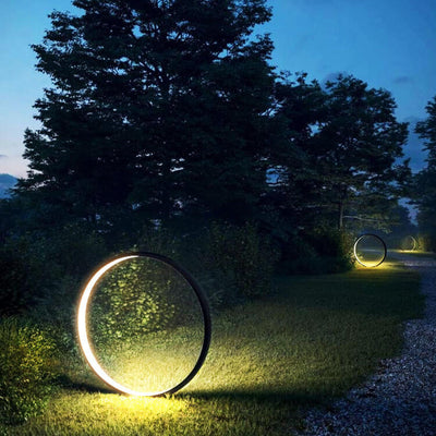 Outdoor Waterproof Acrylic Lampshade Aluminum Ring Design LED Lawn Light