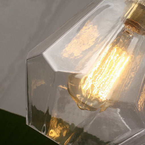 Nordic Vintage Brass Glass 1-Light Pendant Light