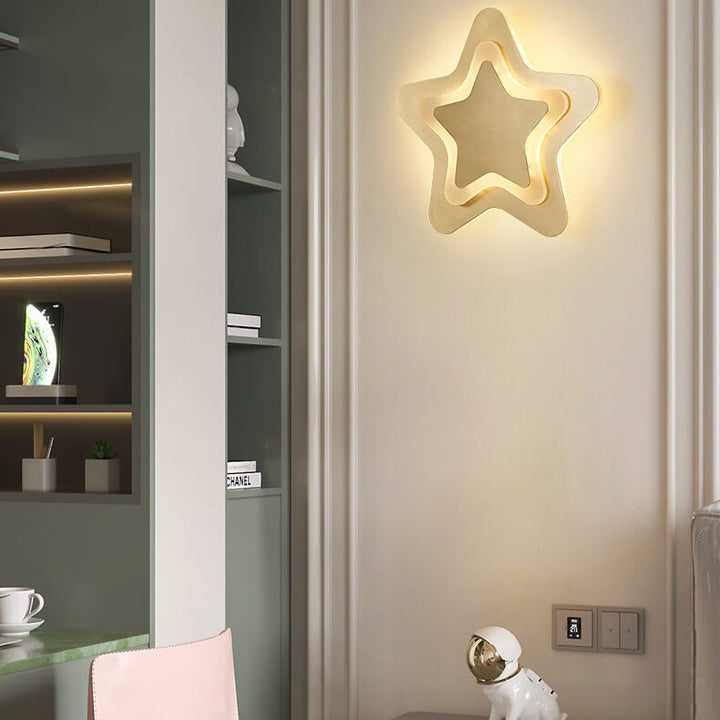 Nordische Luxus Messing Sternform LED Wandleuchte 