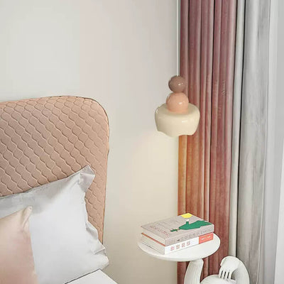 French Modern Cream Flower Resin 1-Light Pendant Light