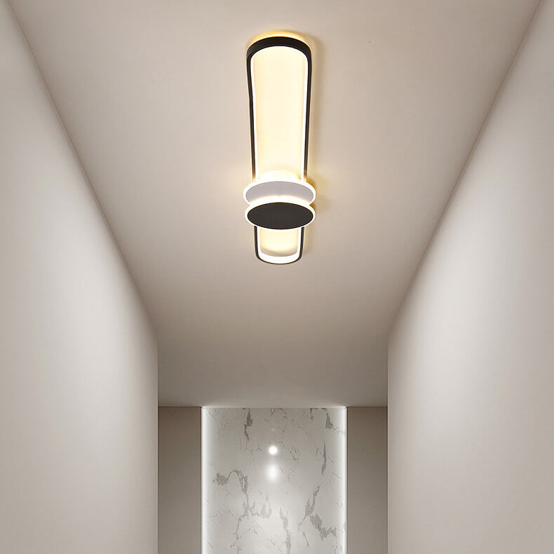 Minimalistisches Langstab-Doppelkreis-Dekor-Design LED-Deckenleuchte 