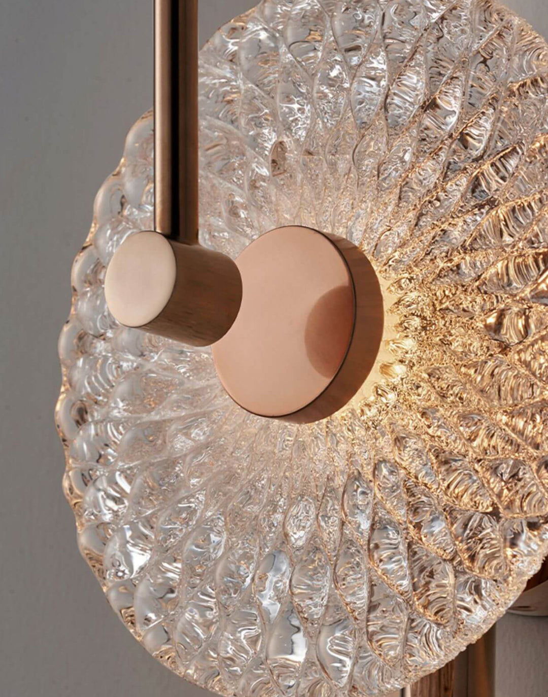 Moderne Luxus-Texturglas-Runde Gebogene Arm LED Wandleuchte 
