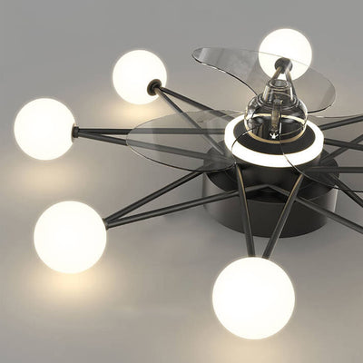 Modern Minimalist Creative Star LED Flush Mount Ceiling Fan Light