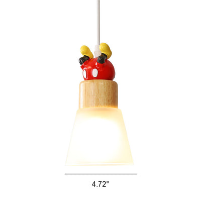 Modern Creative Cartoon Children's Wood Resin 1-Light Pendant Light