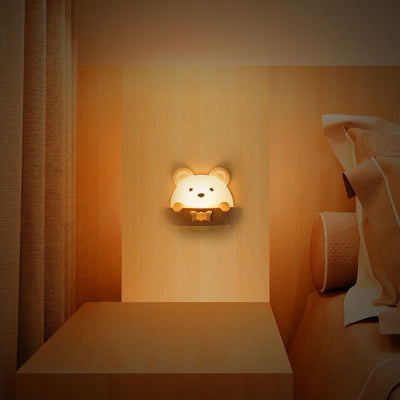 Cartoon ABS Creative Bear LED Night Light Wall Sconce Lamp