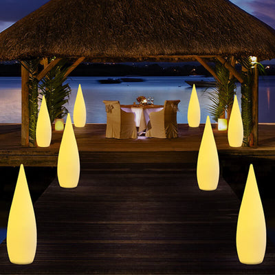 Solar Water Drop Shape PE Outdoor Patio Decorative Floor Lamp