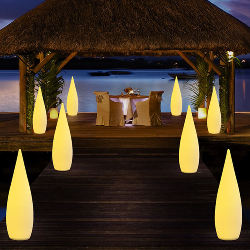 Solar Water Drop Shape PE Outdoor Patio Decorative Floor Lamp